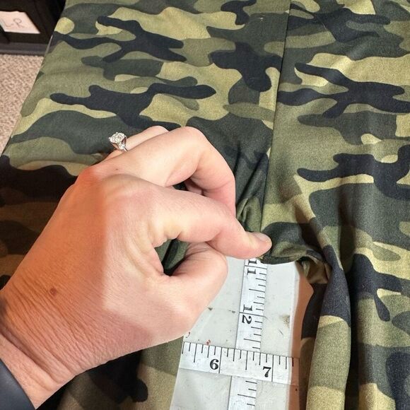 NWT White Birch Camo Camouflage High Waist Bell Bottom Flare Leggings Large Gree - Picture 8 of 13